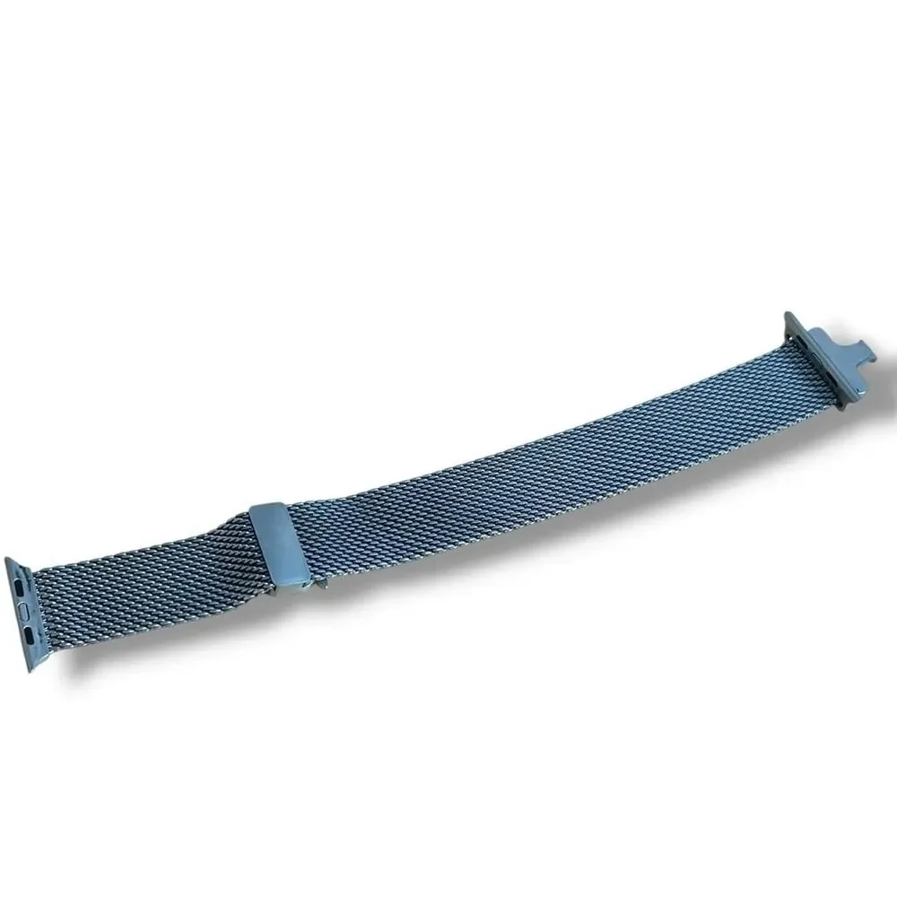 Silver Tone Metal Mesh Milanese Loop Watch Band For Apple Watch 49mm 45mm 46mm